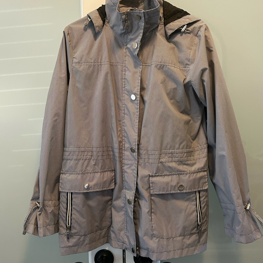 Weather Tamer plaid Women's Hooded rain Jacket Size medium